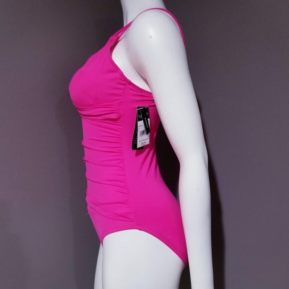 Lauren Ralph Lauren Double Strap Tummy Control One Piece Swimsuit Size 8 - Picture 3 of 10